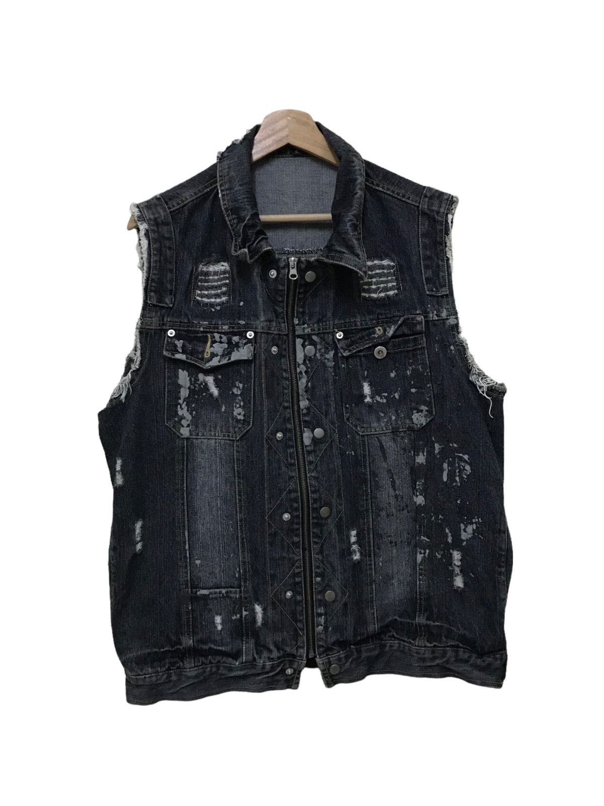 In The Attic Vintage In The Attic Distressed Splashed Paint Punk Jacket Size US M / EU 48-50 / 2 - 1 Thumbnail