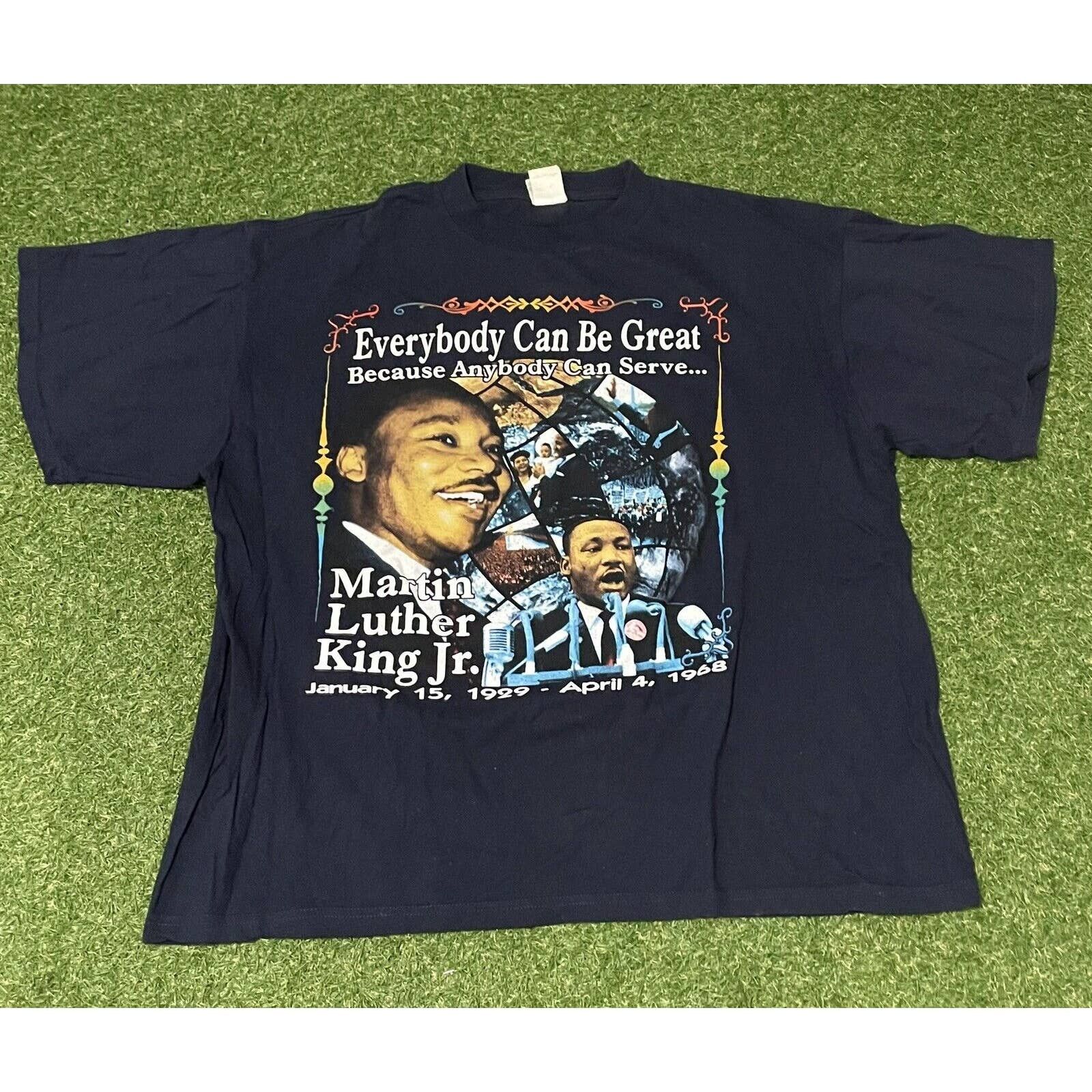 image of Vintage Martin Luther King Rap Style T Shirt XL Tee Mlk in Blue, Men's