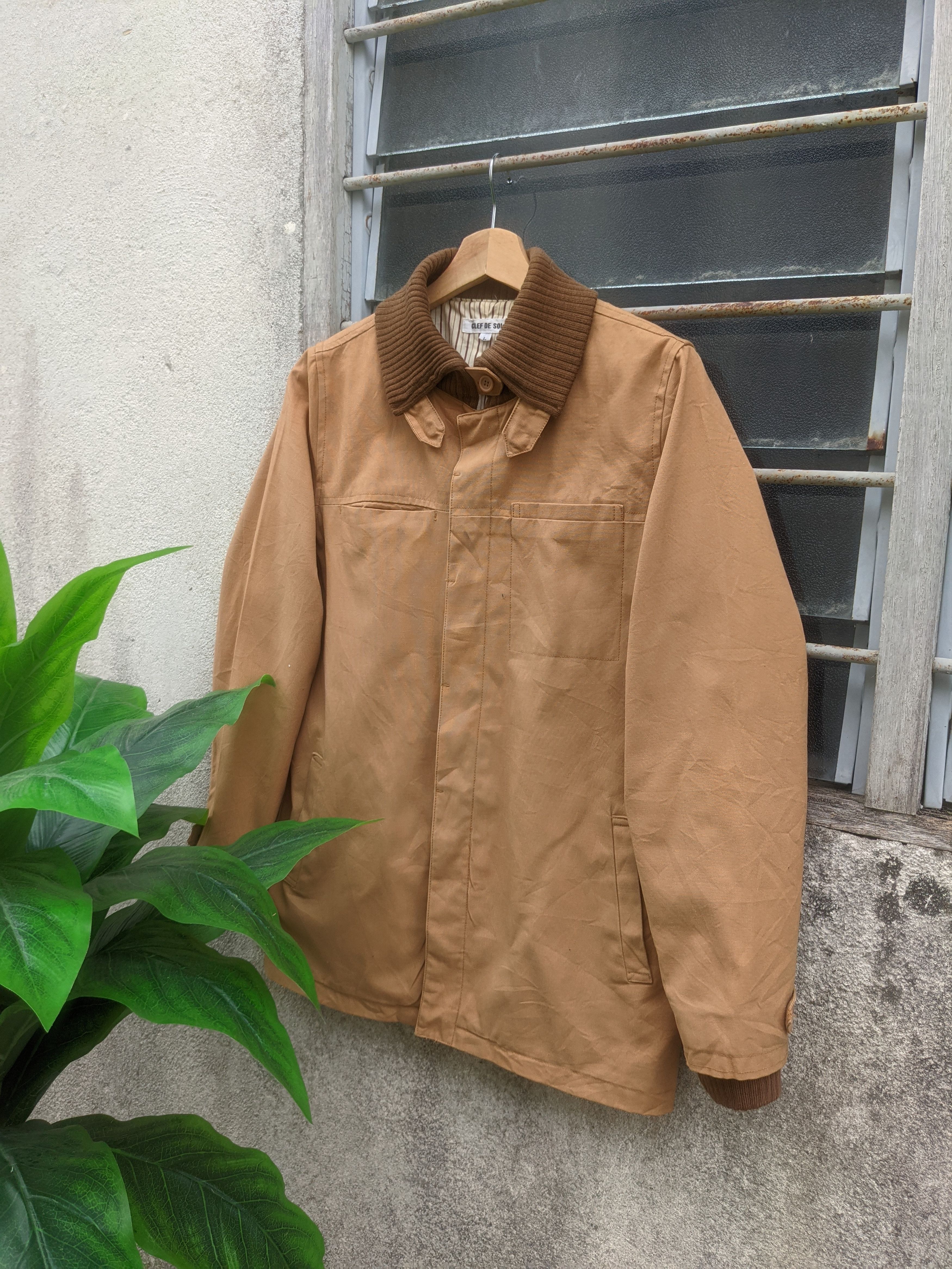 image of Workers Clef De Sol Duck Canvas Jacket in Duck Brown, Women's (Size Medium)