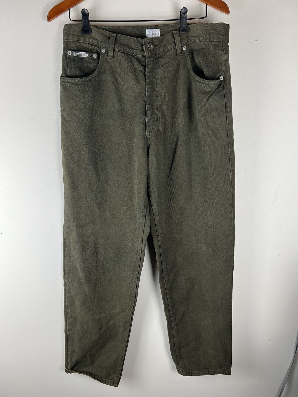 Calvin Klein × Vintage Vintage Olive Green Calvin Klein Jeans Size US 33 - 1 Thumbnail