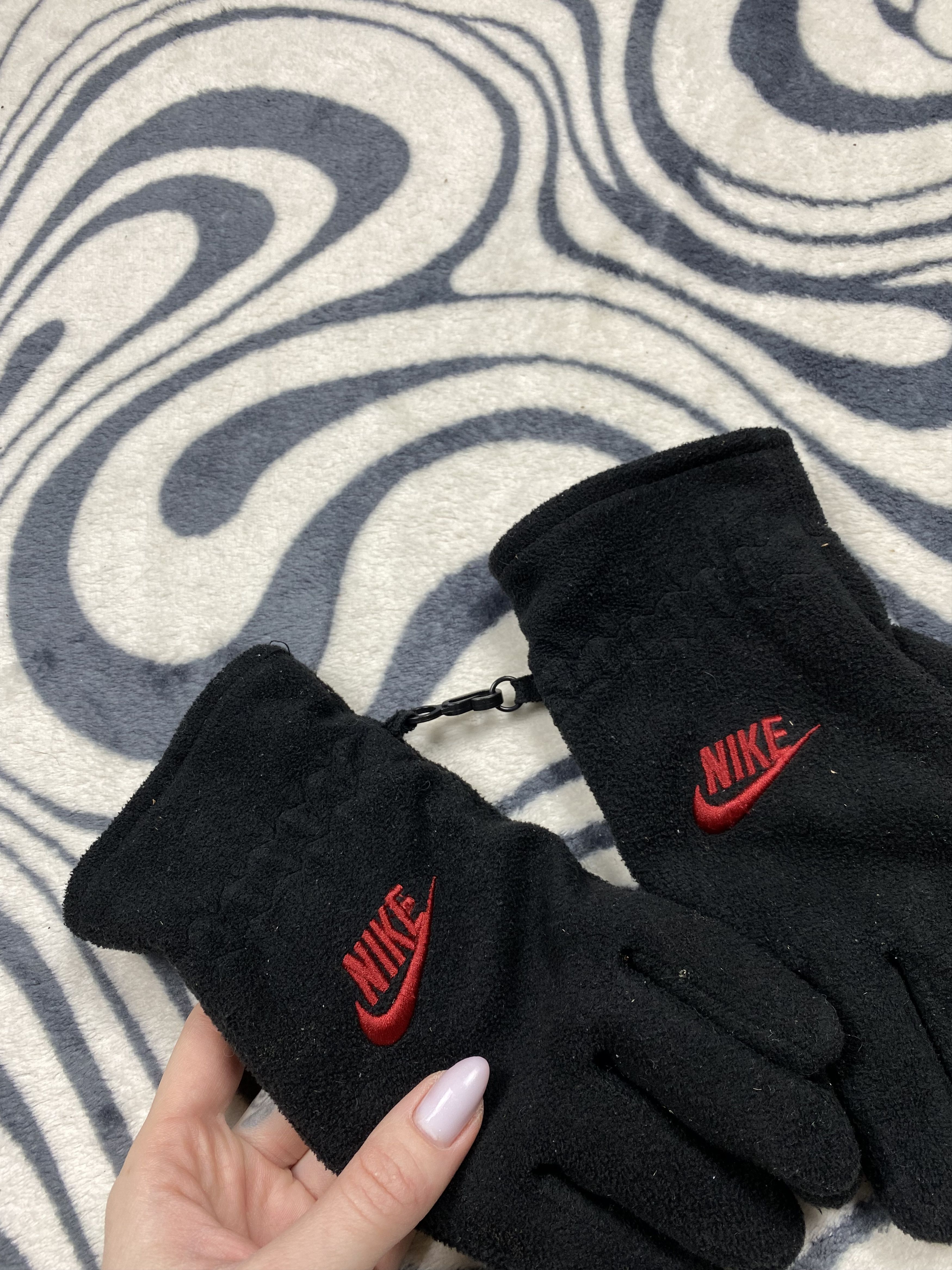Nike Nike Vintage Mens Fleece Gloves Y2K Drill Size ONE SIZE - 3 Thumbnail