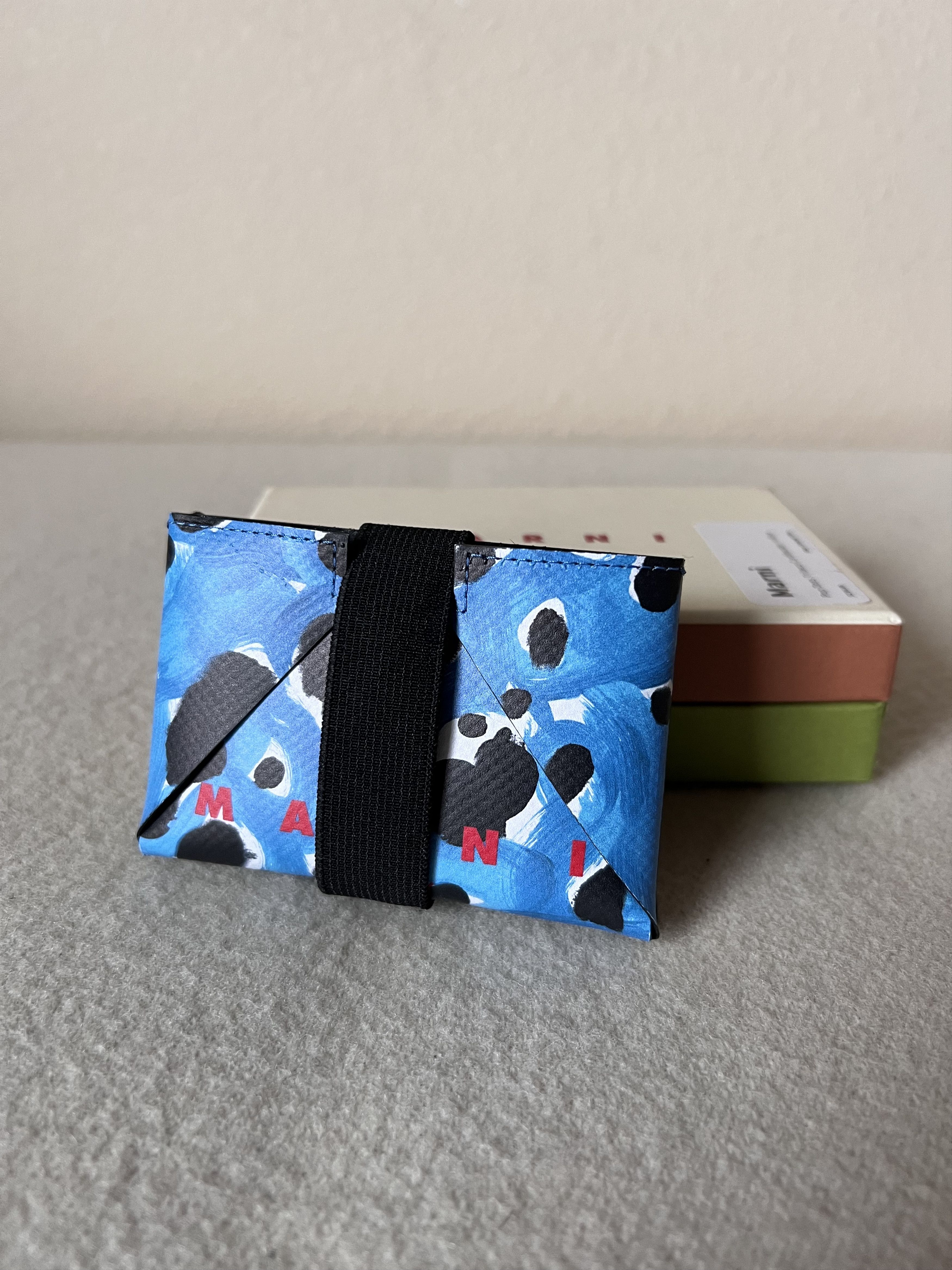 image of Marni Pop Dots Tribeca Cardholder In Blue, Men's