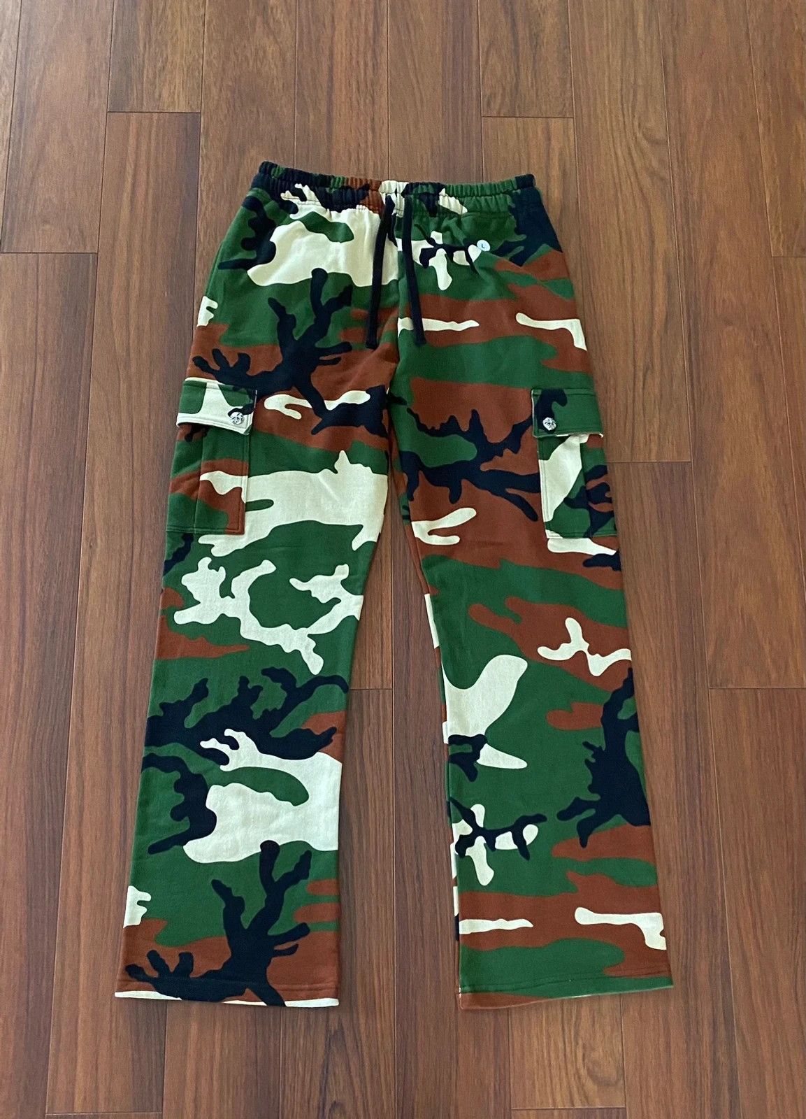 image of Chrome Hearts Matty Boy Cargo Pants Caution Camo, Men's (Size 34)