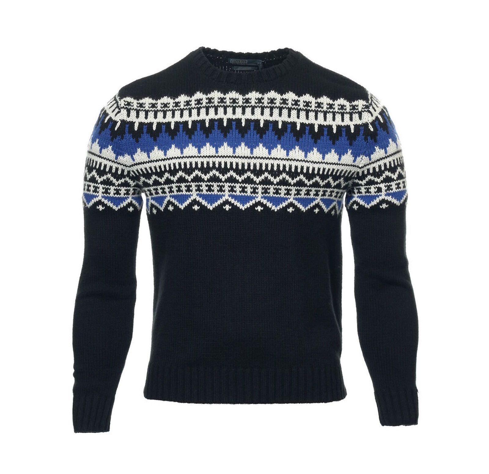 Polo Ralph Lauren NEW Vintage Polo Ralph Lauren Fair Isle Sweater! Black SLIM Size US M / EU 48-50 / 2 - 2 Thumbnail