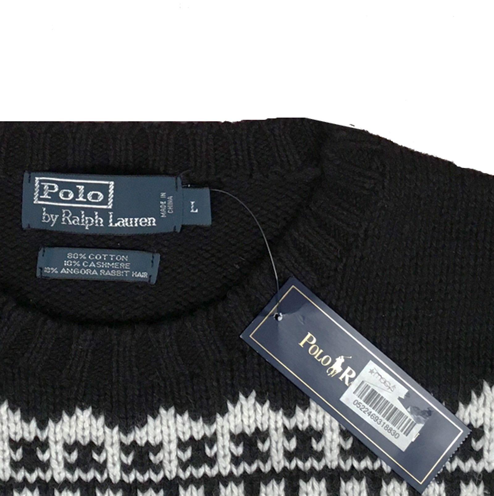 Polo Ralph Lauren NEW Vintage Polo Ralph Lauren Fair Isle Sweater! Black SLIM Size US M / EU 48-50 / 2 - 5 Thumbnail