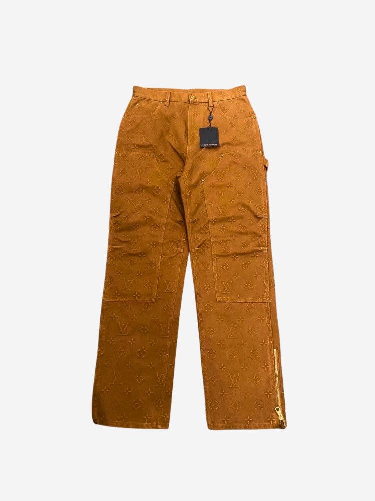 Image of Louis Vuitton Monogram Workwear Denim Pants in Brown, Men's (Size 31)