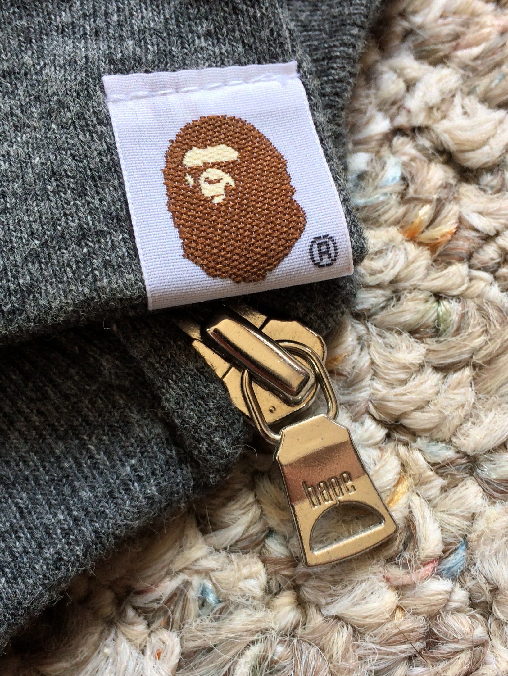 Bape OG Bape Full Zip Thermal Spellout Hoodie Size US L / EU 52-54 / 3 - 3 Thumbnail