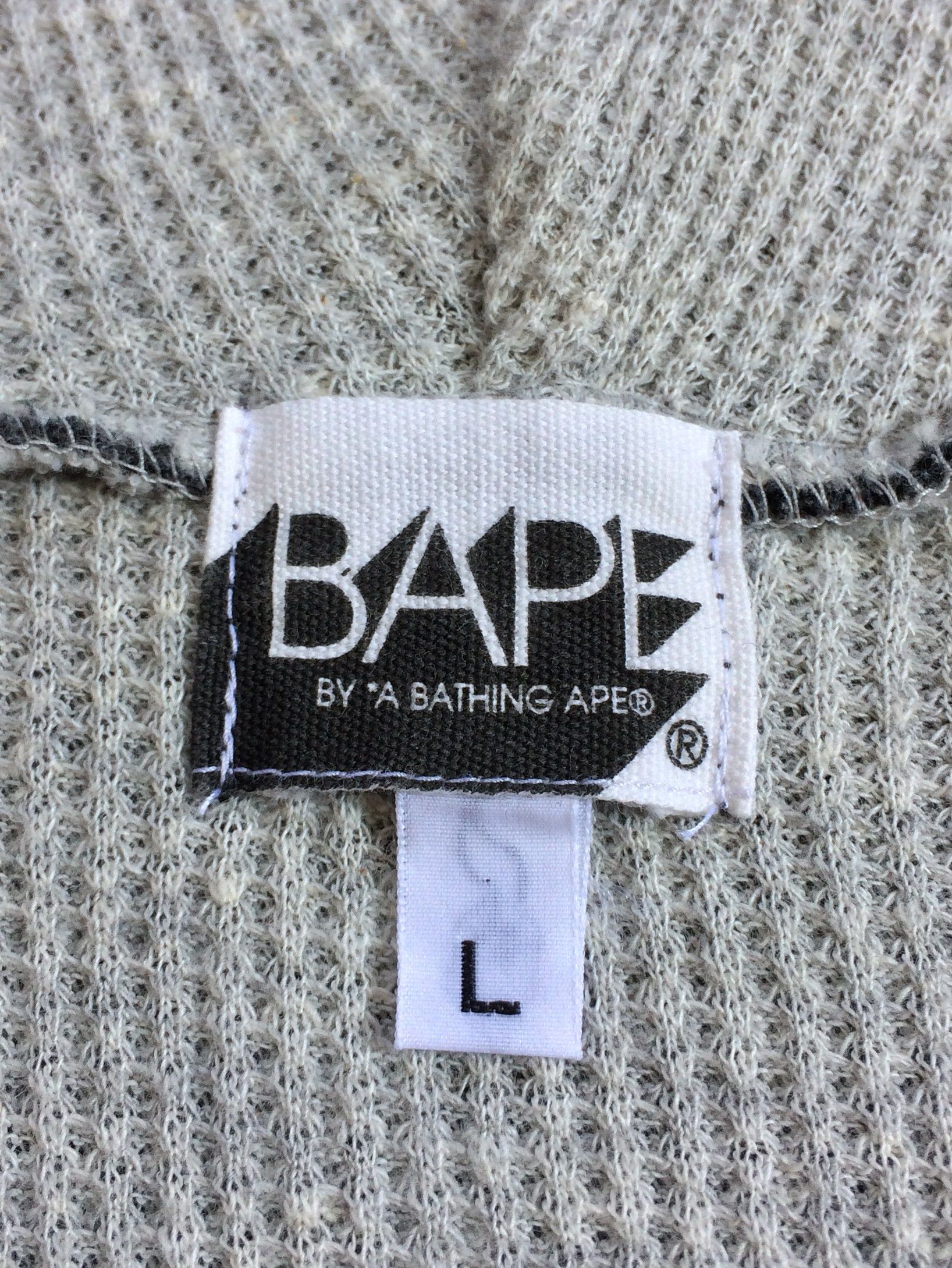 Bape OG Bape Full Zip Thermal Spellout Hoodie Size US L / EU 52-54 / 3 - 5 Thumbnail