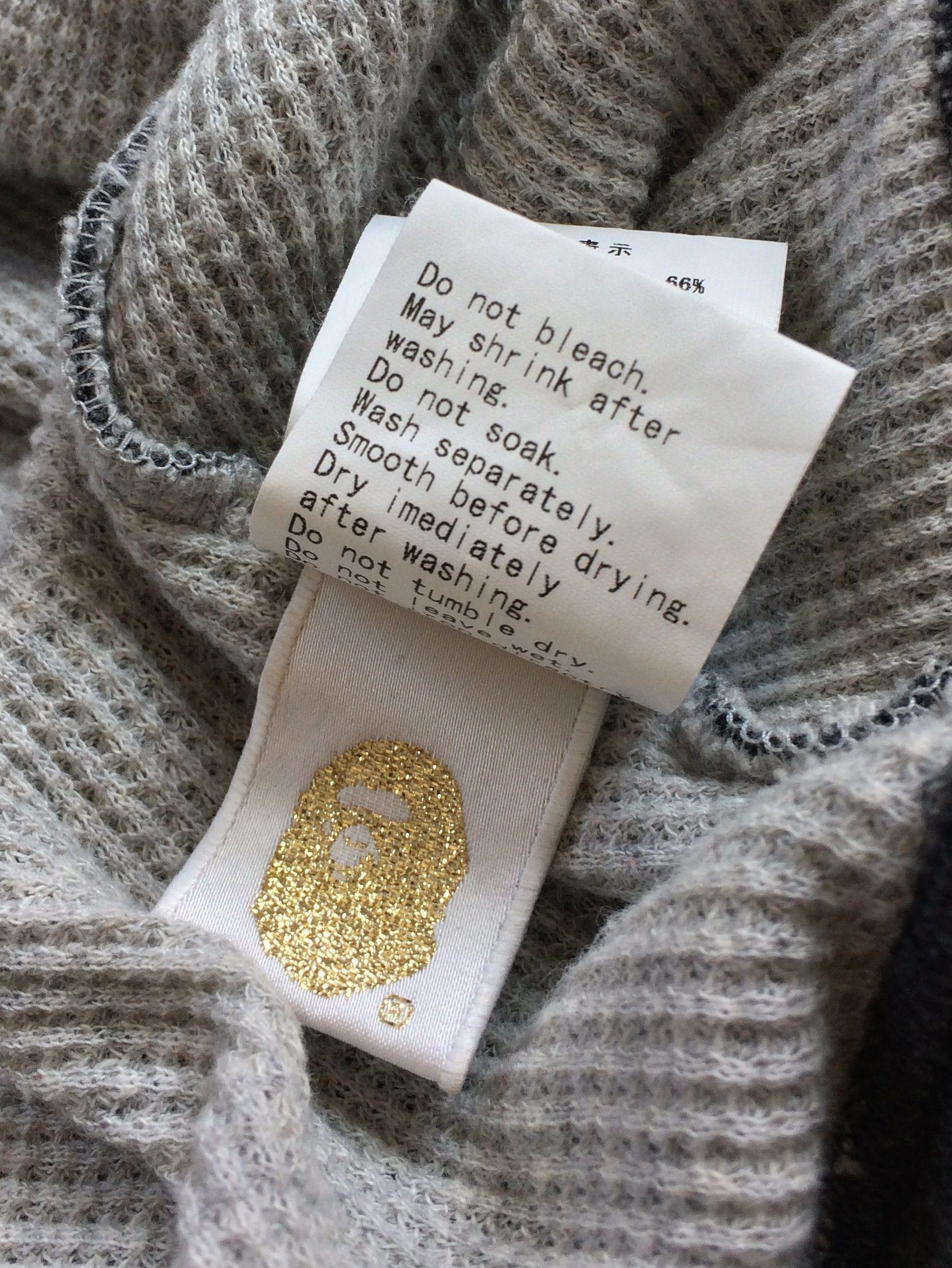 Bape OG Bape Full Zip Thermal Spellout Hoodie Size US L / EU 52-54 / 3 - 9 Thumbnail