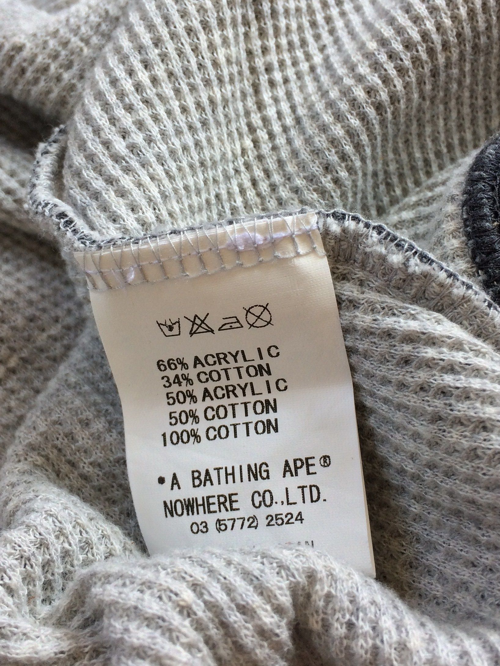 Bape OG Bape Full Zip Thermal Spellout Hoodie Size US L / EU 52-54 / 3 - 7 Thumbnail