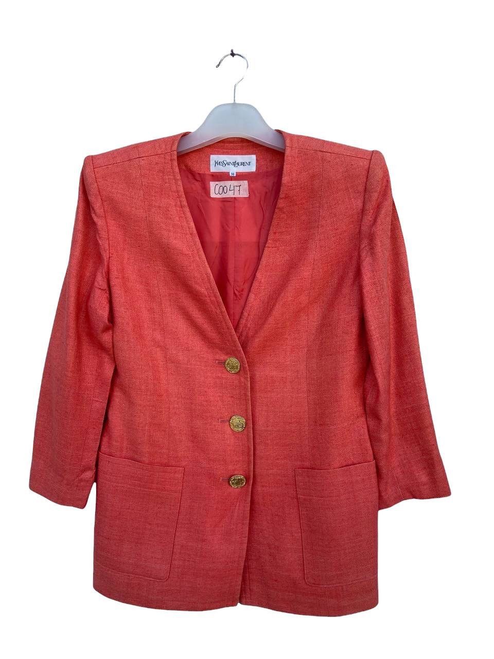 Saint Laurent Paris YVES SAINT LAUREN ORANGE BLAZER Size M / US 6-8 / IT 42-44 - 1 Thumbnail
