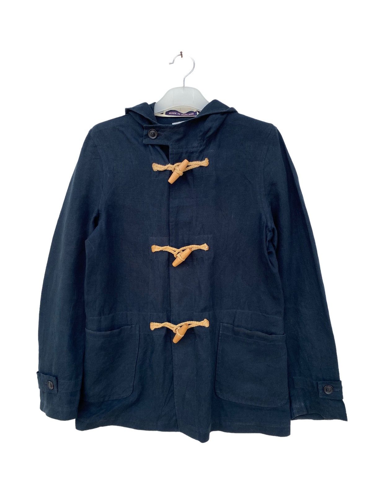 SHIPS Ships Japan X Brisbane Moss Linen Duffle Coat Size US M / EU 48-50 / 2 - 1 Thumbnail