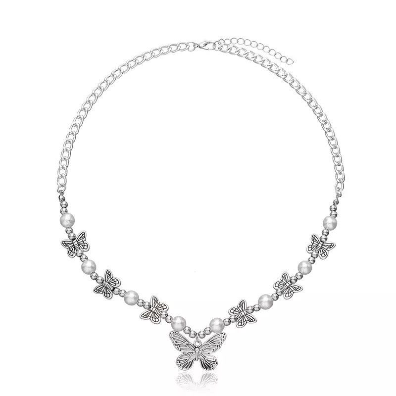 Jewelry × Vintage Butterfly Bead Chain 2000s Punk Retro Pop Necklace Size ONE SIZE - 2 Thumbnail
