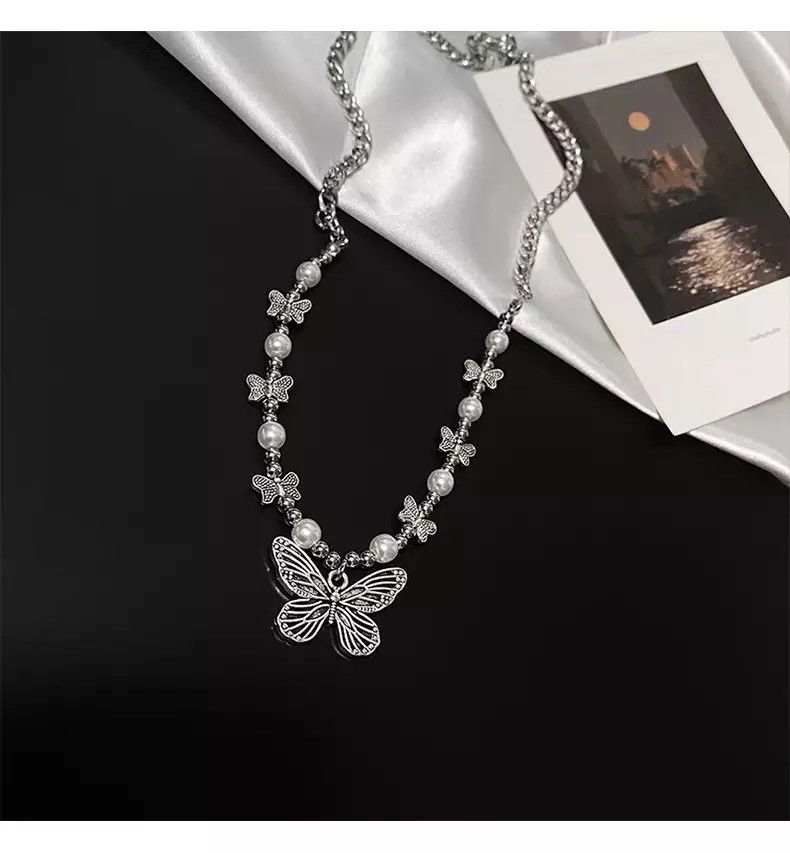 Jewelry × Vintage Butterfly Bead Chain 2000s Punk Retro Pop Necklace Size ONE SIZE - 3 Thumbnail