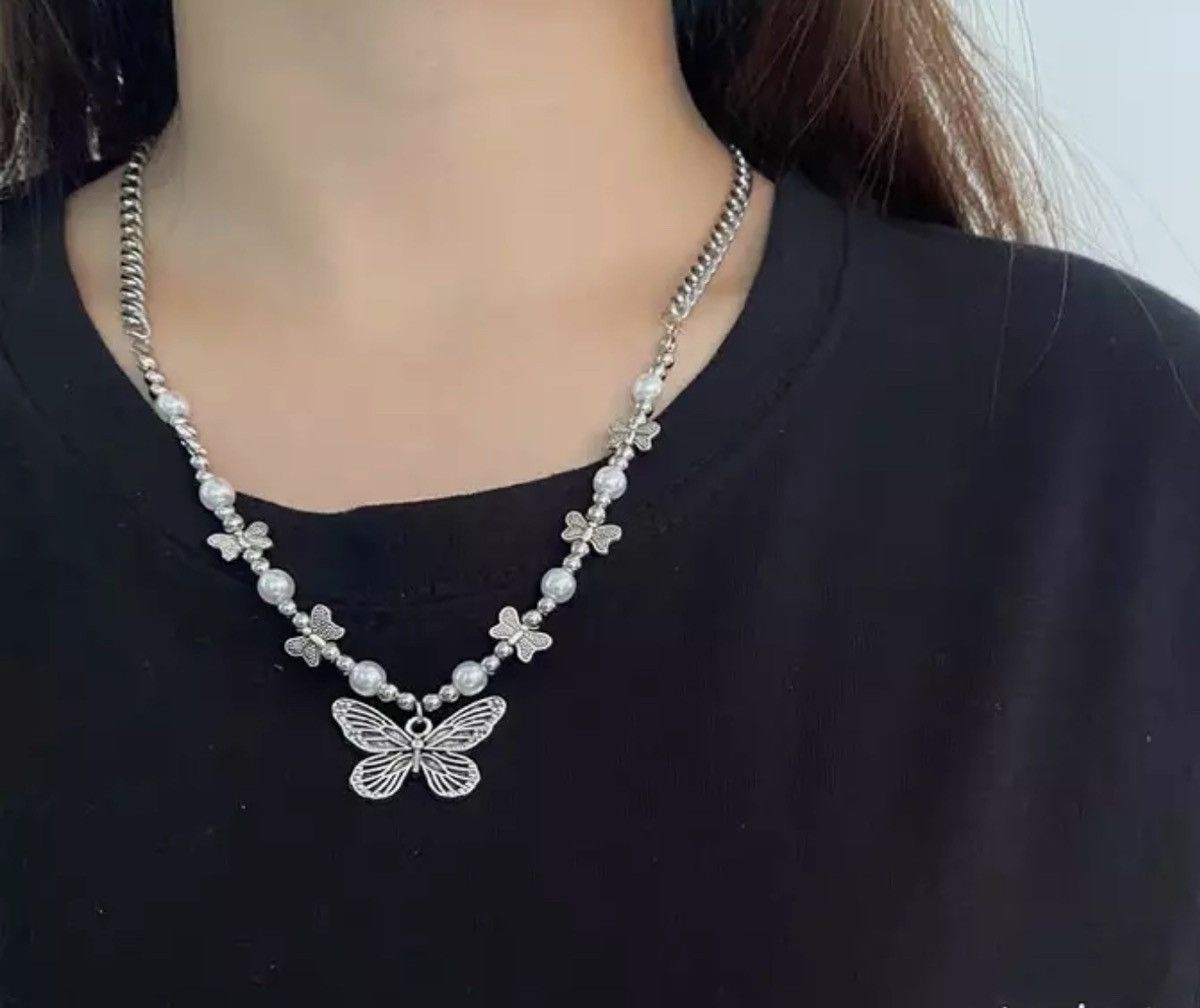 Jewelry × Vintage Butterfly Bead Chain 2000s Punk Retro Pop Necklace Size ONE SIZE - 4 Thumbnail