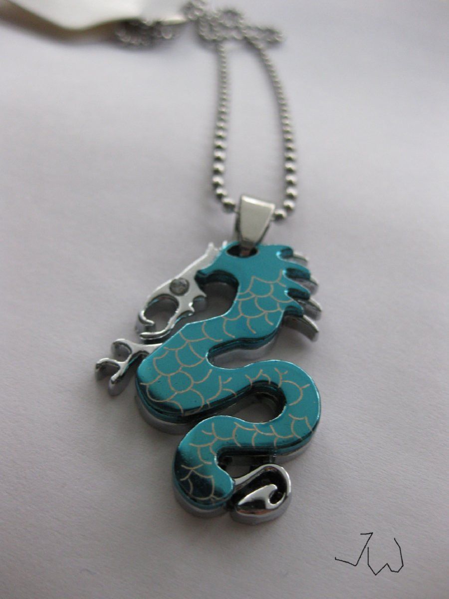Jewelry Blue Dragon Stainless Steel Necklace Size ONE SIZE - 1 Preview