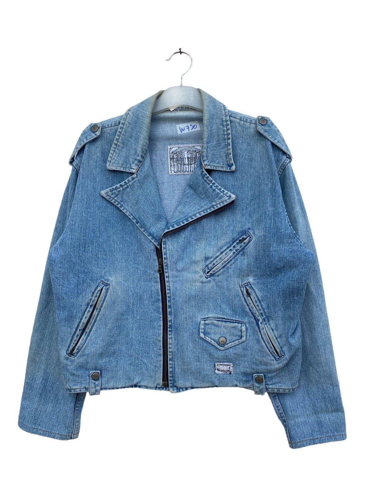 Gianfranco Ferre Vintage Ferre Denim Double Collar Motorcycle Jacket Size US M / EU 48-50 / 2 - 1 Thumbnail