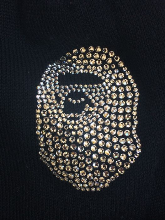 Bape Bape Ape Head Swarovski Beanie | Grailed