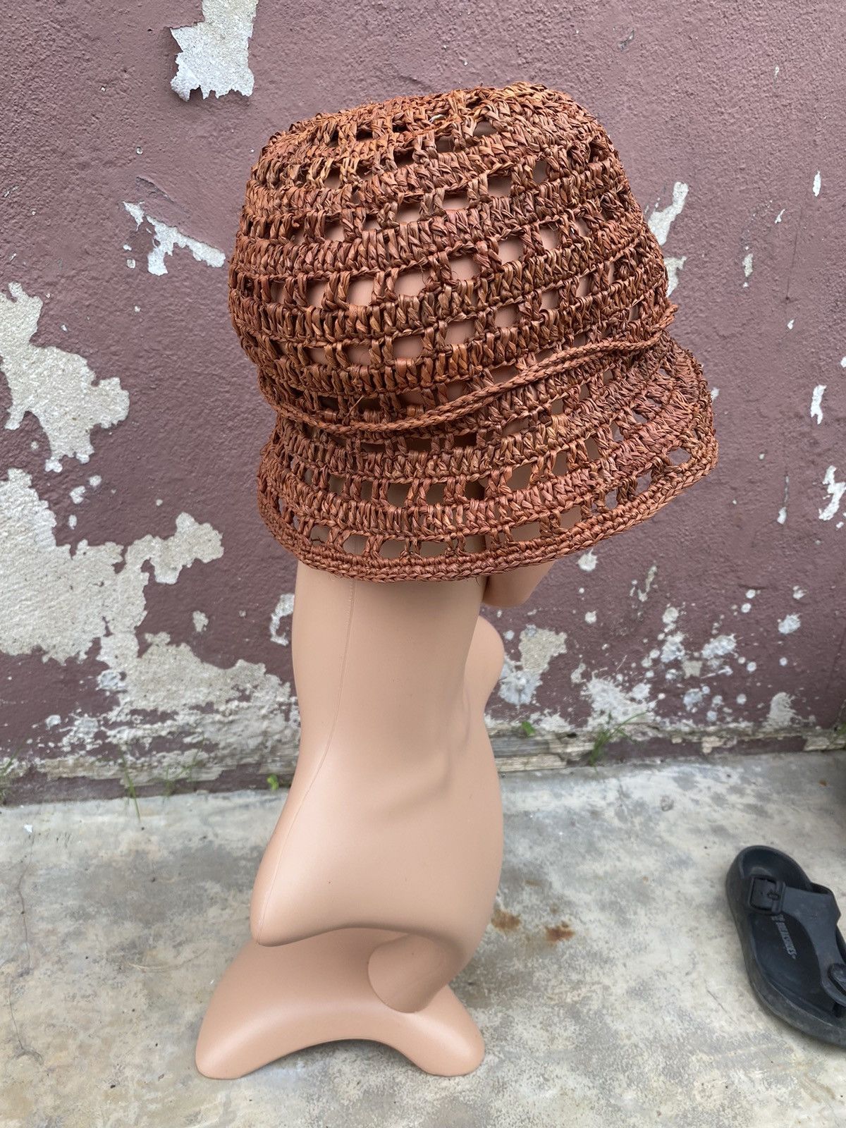 Designer San Arcidet Collection Paris Cuir & Raffia Hat Size ONE SIZE - 4 Thumbnail