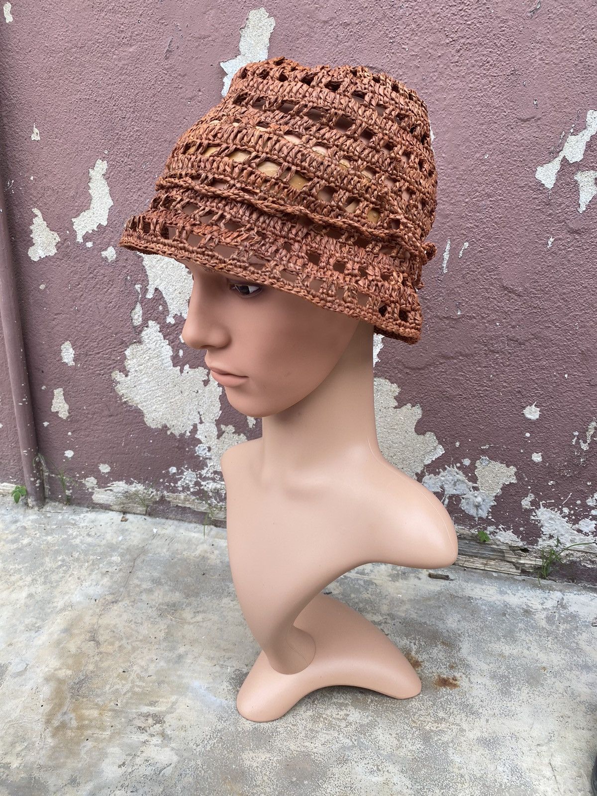 Designer San Arcidet Collection Paris Cuir & Raffia Hat Size ONE SIZE - 2 Thumbnail
