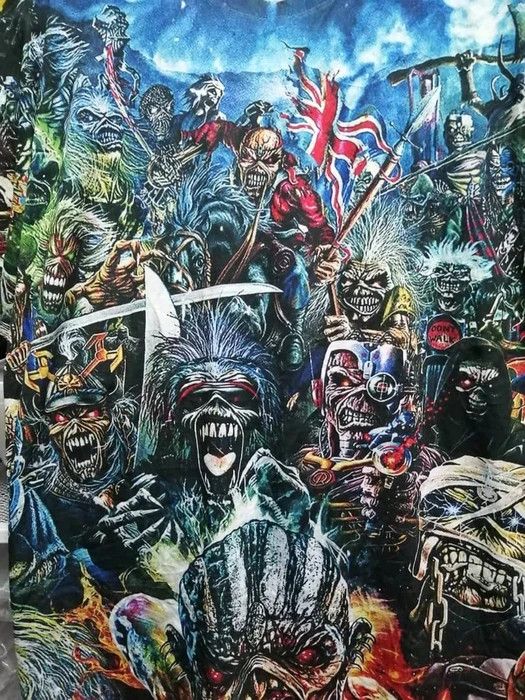Band Tees × Vintage 🔥 BEST OFFER 🔥IRON MAIDEN OVERPRINT VERY RARE Size US XL / EU 56 / 4 - 3 Thumbnail