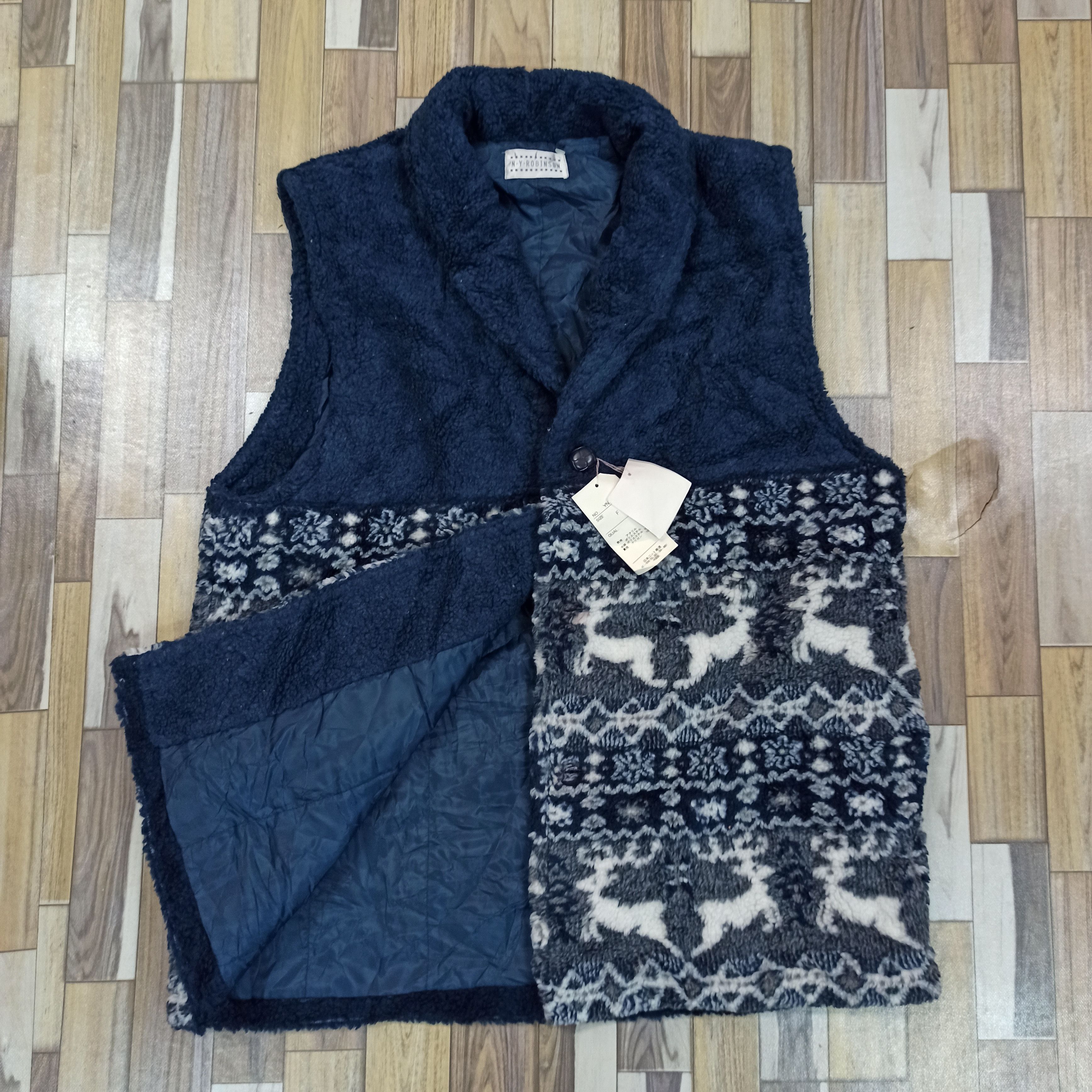Japanese Brand 🔥 STEALS 🔥 N-Y-ROBINSON Vest Cardigan Fleece Style Size US XL / EU 56 / 4 - 6 Thumbnail