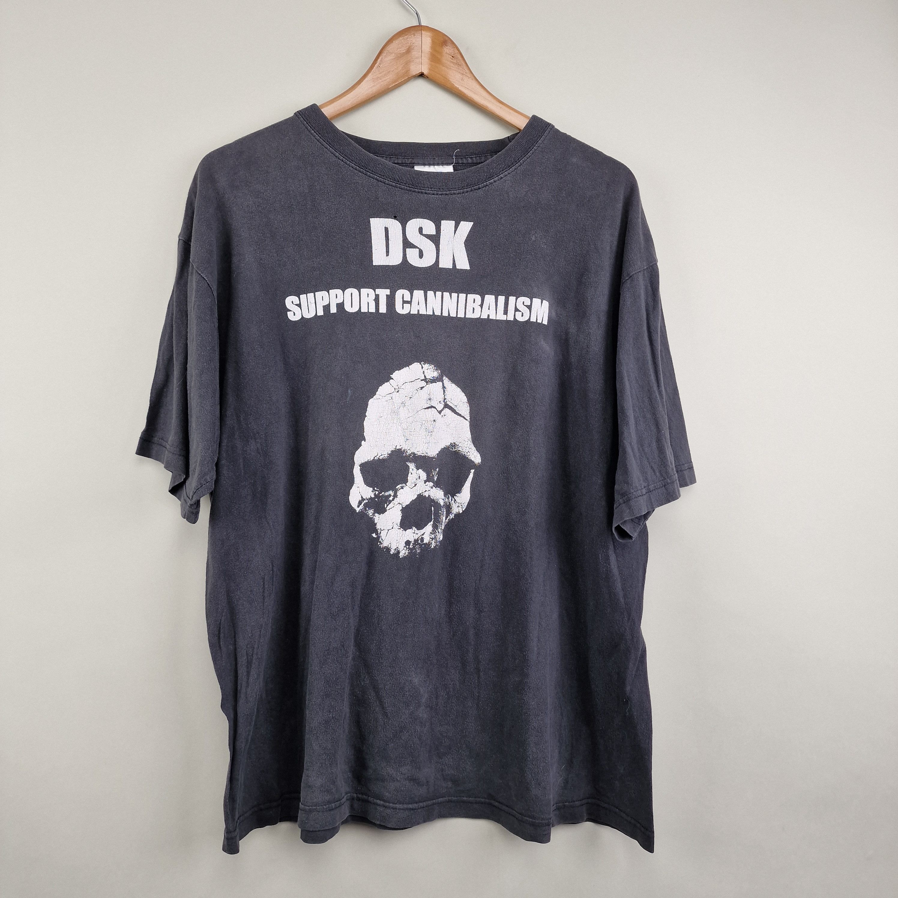 image of Band Tees x Rock Tees 90's Black Metal Dsk Support Cannibalism Terror Squad, Men's (Size XL)