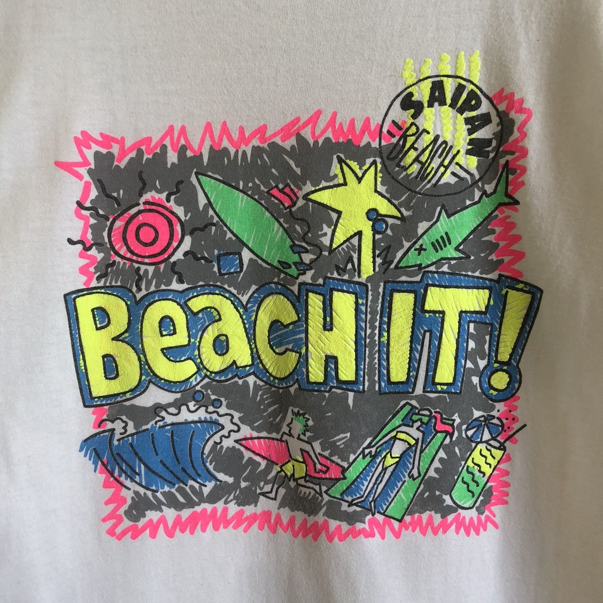 Vintage 90’ Big Print Saipan Beach Single stitch Tee