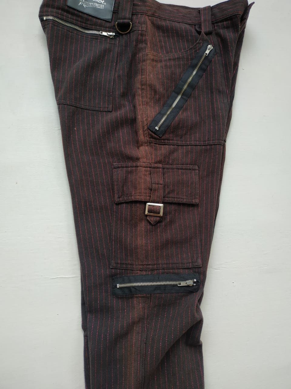 Japanese Brand Sexpot Revenge Red-shining Pinstripe Bondage Pants Size US 30 / EU 46 - 20 Thumbnail