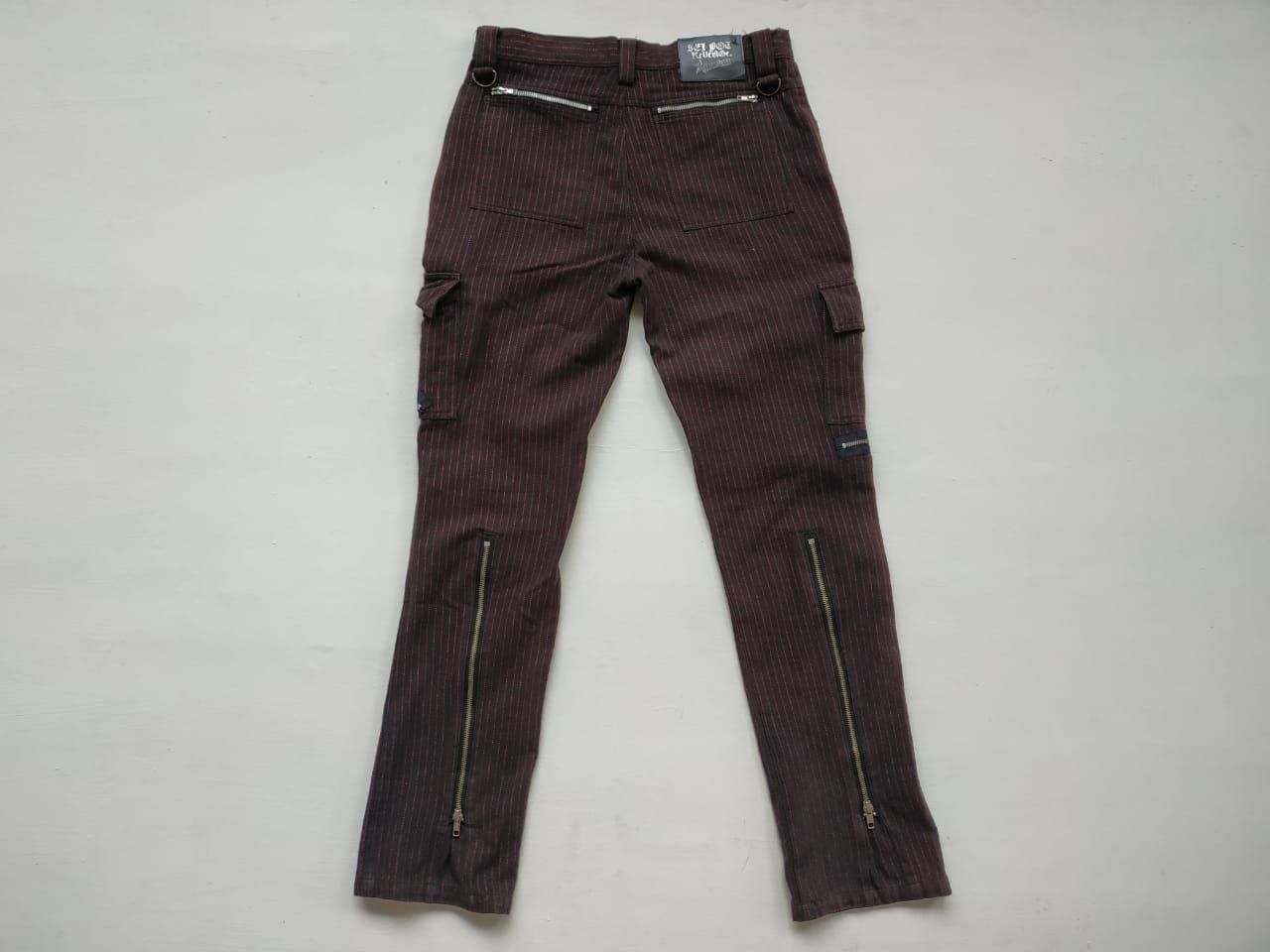 Japanese Brand Sexpot Revenge Red-shining Pinstripe Bondage Pants Size US 30 / EU 46 - 5 Thumbnail