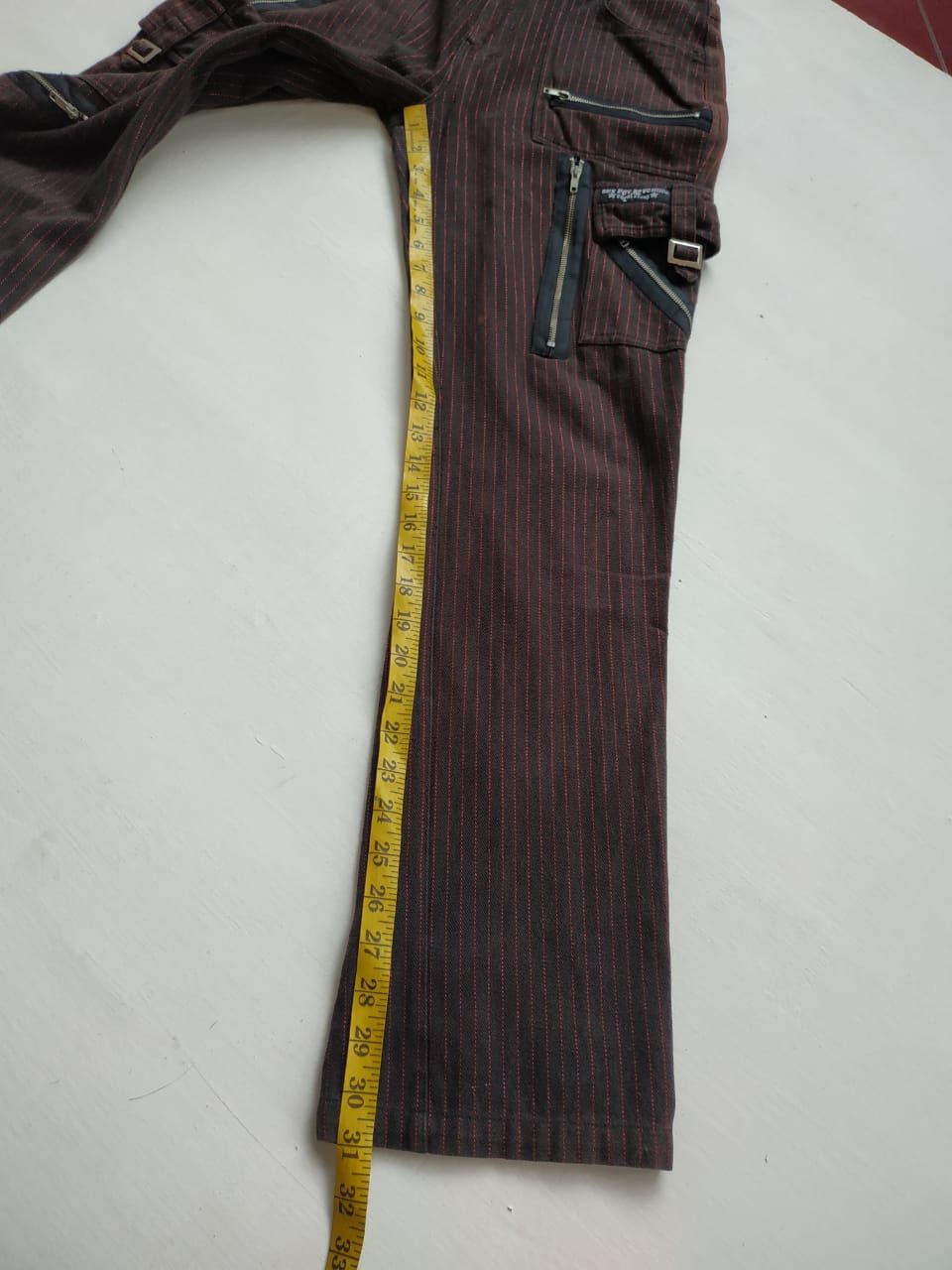Japanese Brand Sexpot Revenge Red-shining Pinstripe Bondage Pants Size US 30 / EU 46 - 15 Thumbnail