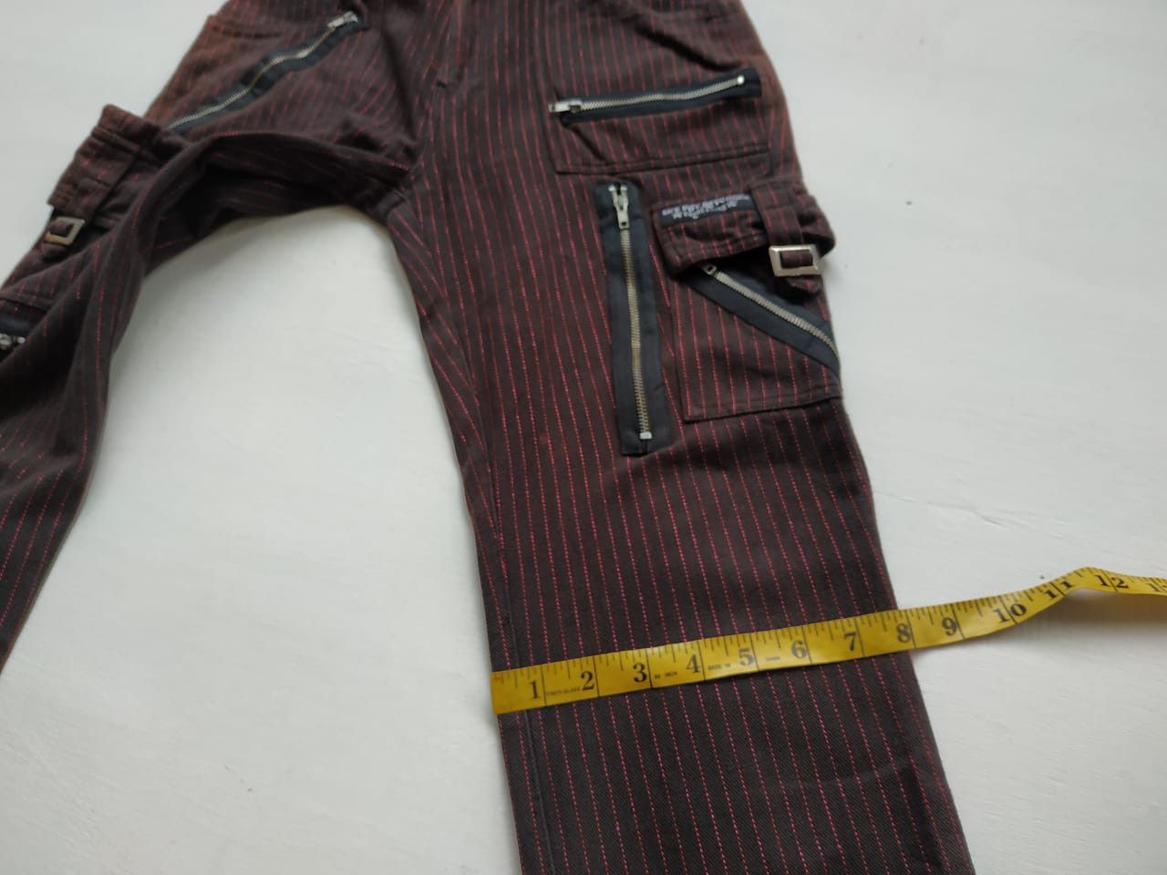Japanese Brand Sexpot Revenge Red-shining Pinstripe Bondage Pants Size US 30 / EU 46 - 14 Thumbnail