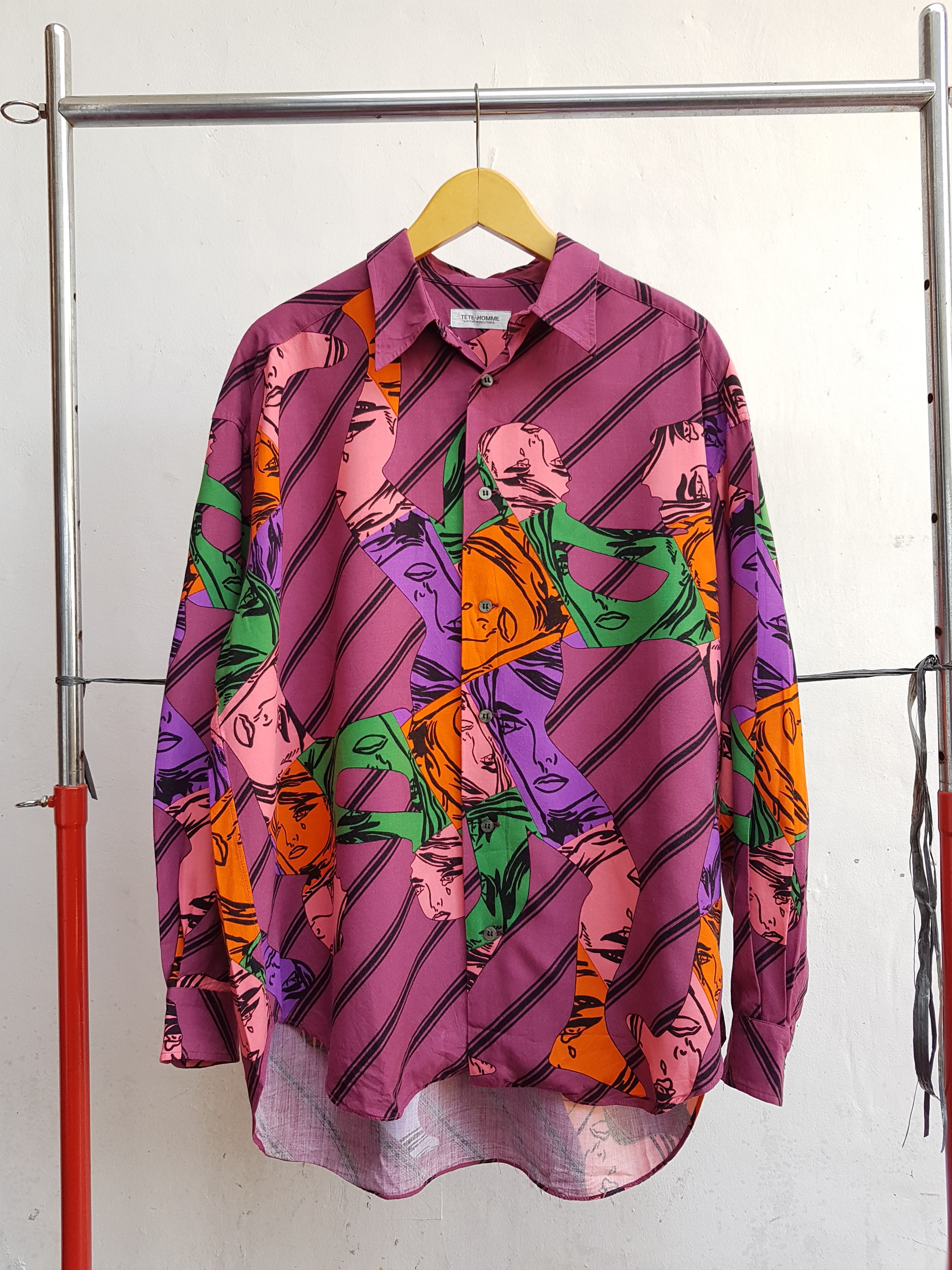 image of Avant Garde x Tete Homme Fit S To M, Tete Homme Rayon Art Shirt, Men's (Size Medium)