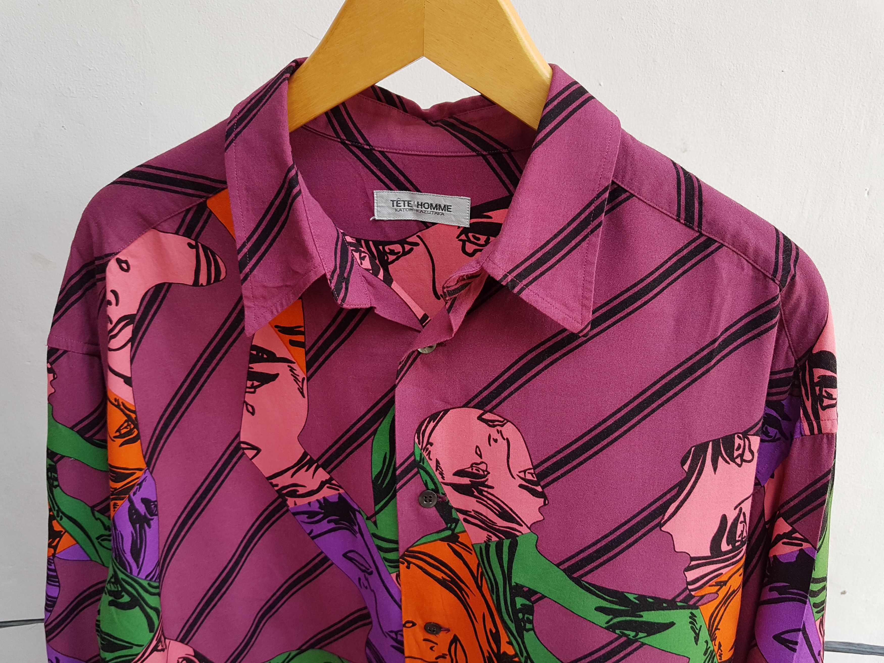 Tete Homme Fit S to M, Tete Homme Issey Miyake Rayon Art Shirt Size US M / EU 48-50 / 2 - 6 Thumbnail