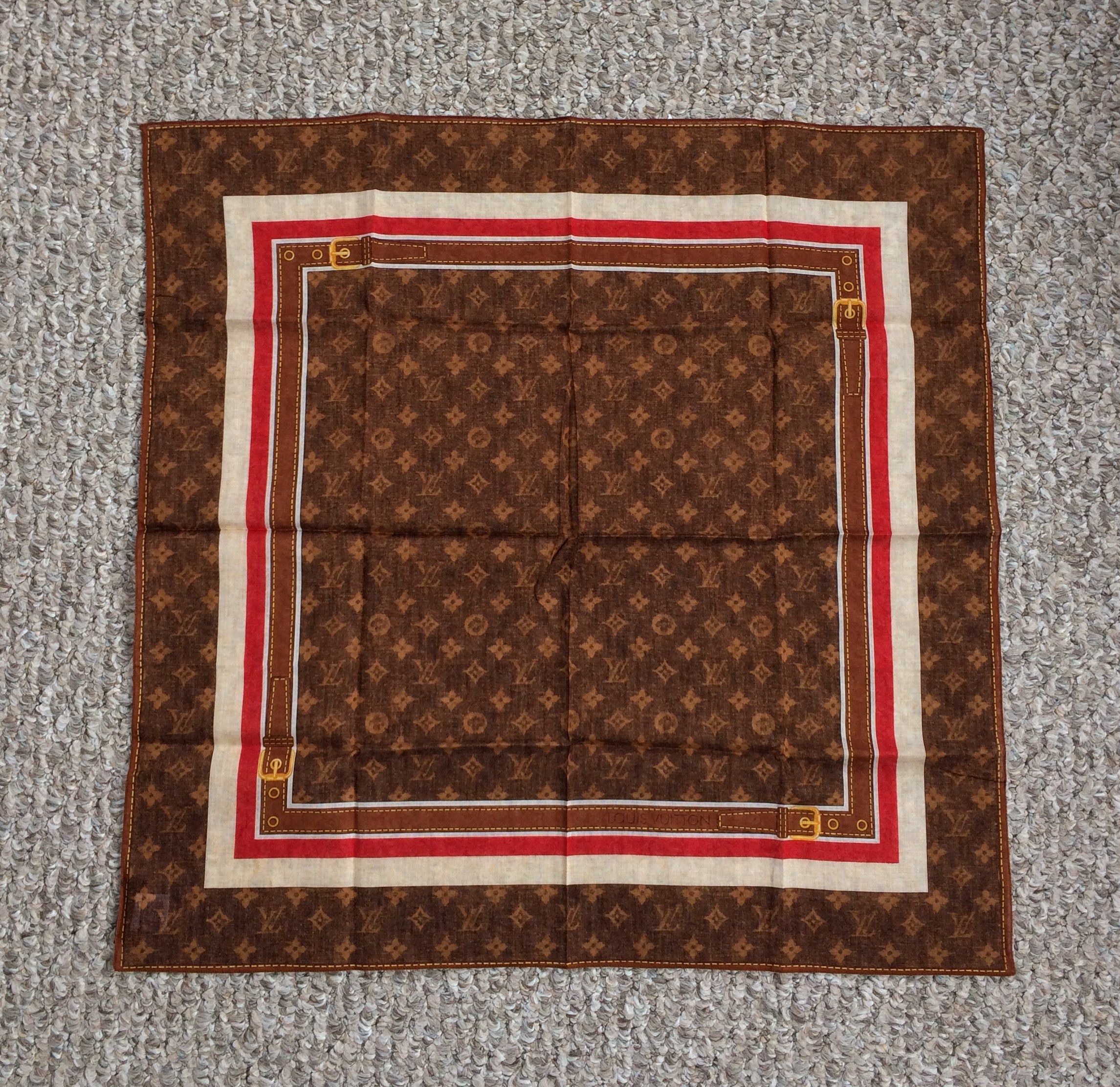 image of New S/s 2006 Louis Vuitton Denim Monogram Scarf in Brown, Men's