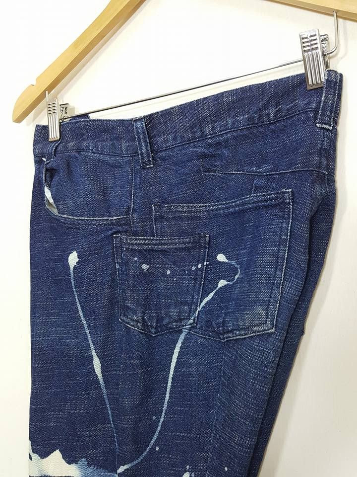 Designer × Japanese Brand 291295 = Homme Side Spellout Paint Engineered Curved Pant Size US 31 - 6 Thumbnail
