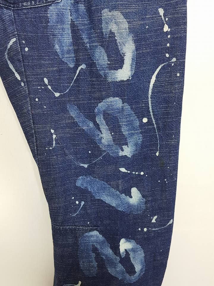 Designer × Japanese Brand 291295 = Homme Side Spellout Paint Engineered Curved Pant Size US 31 - 8 Thumbnail