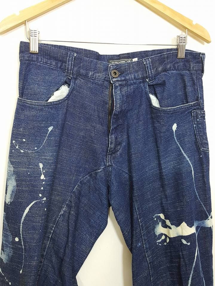 Designer × Japanese Brand 291295 = Homme Side Spellout Paint Engineered Curved Pant Size US 31 - 10 Thumbnail