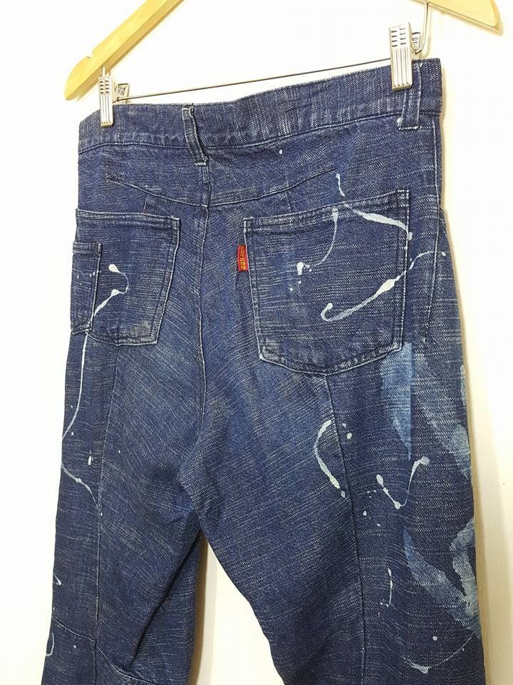 Designer × Japanese Brand 291295 = Homme Side Spellout Paint Engineered Curved Pant Size US 31 - 11 Thumbnail