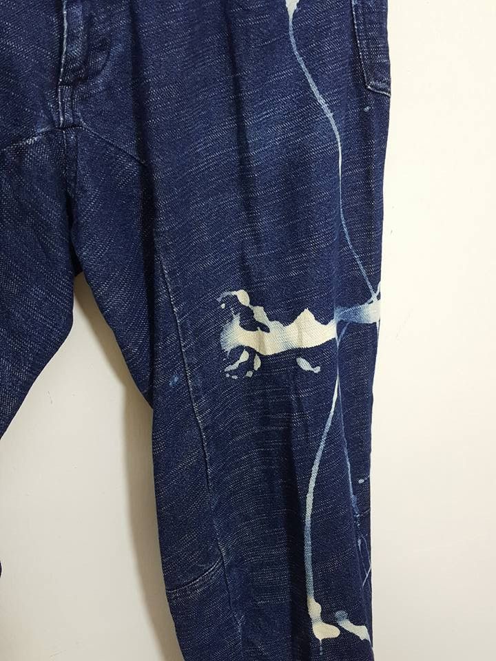 Designer × Japanese Brand 291295 = Homme Side Spellout Paint Engineered Curved Pant Size US 31 - 13 Thumbnail