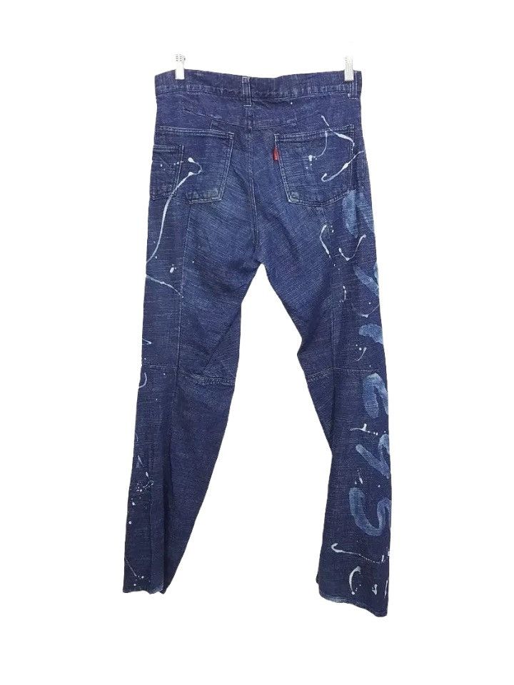 Designer × Japanese Brand 291295 = Homme Side Spellout Paint Engineered Curved Pant Size US 31 - 1 Thumbnail