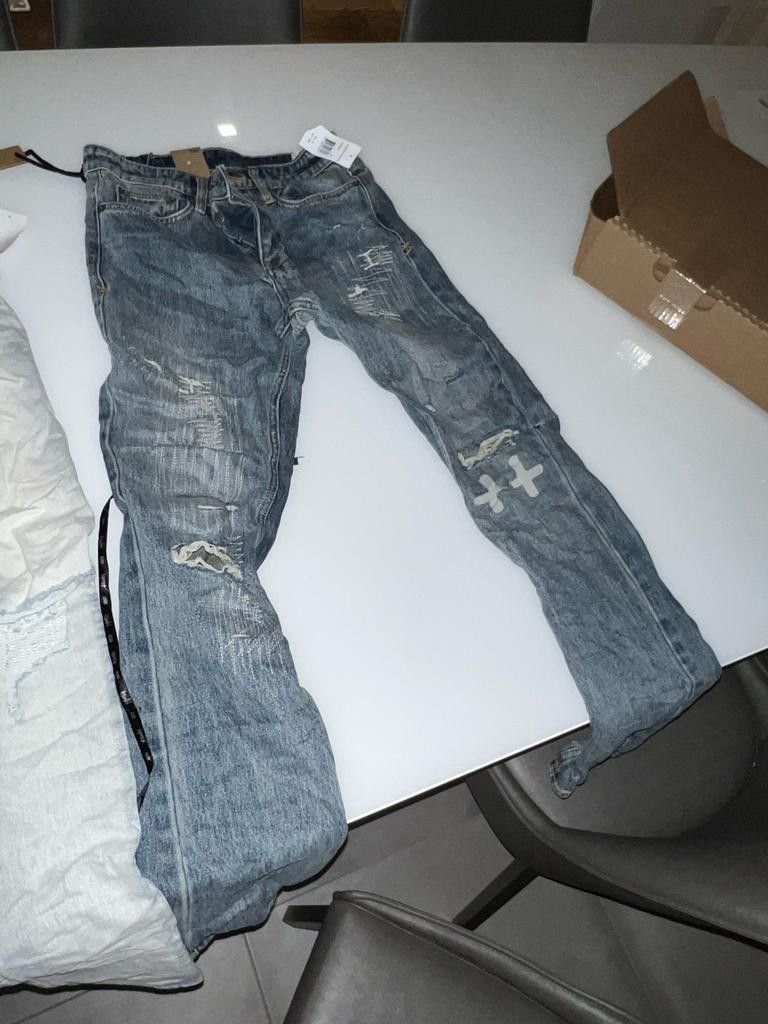 image of Ksubi Distressed Jeans In Blue Color, Men's (Size 28)