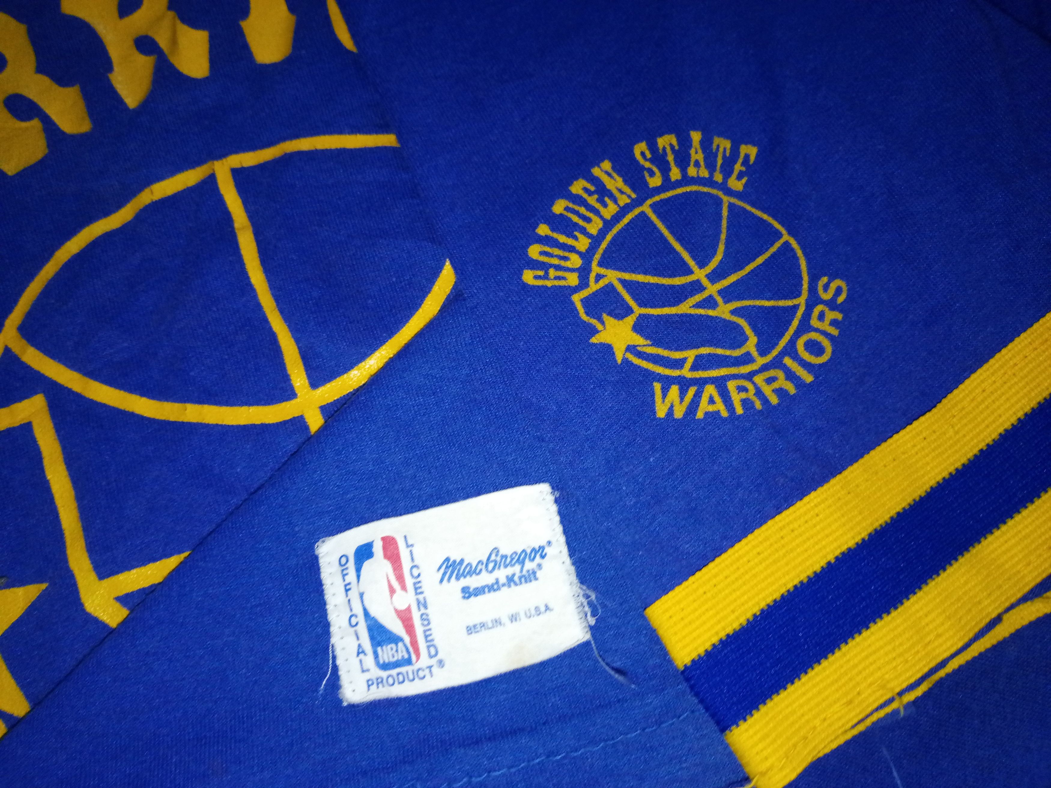 MacGregor × NBA × Vintage Vtg 80s MacGregor Sand Knit NBA Golden State Warriors retro Size US M / EU 48-50 / 2 - 3 Thumbnail