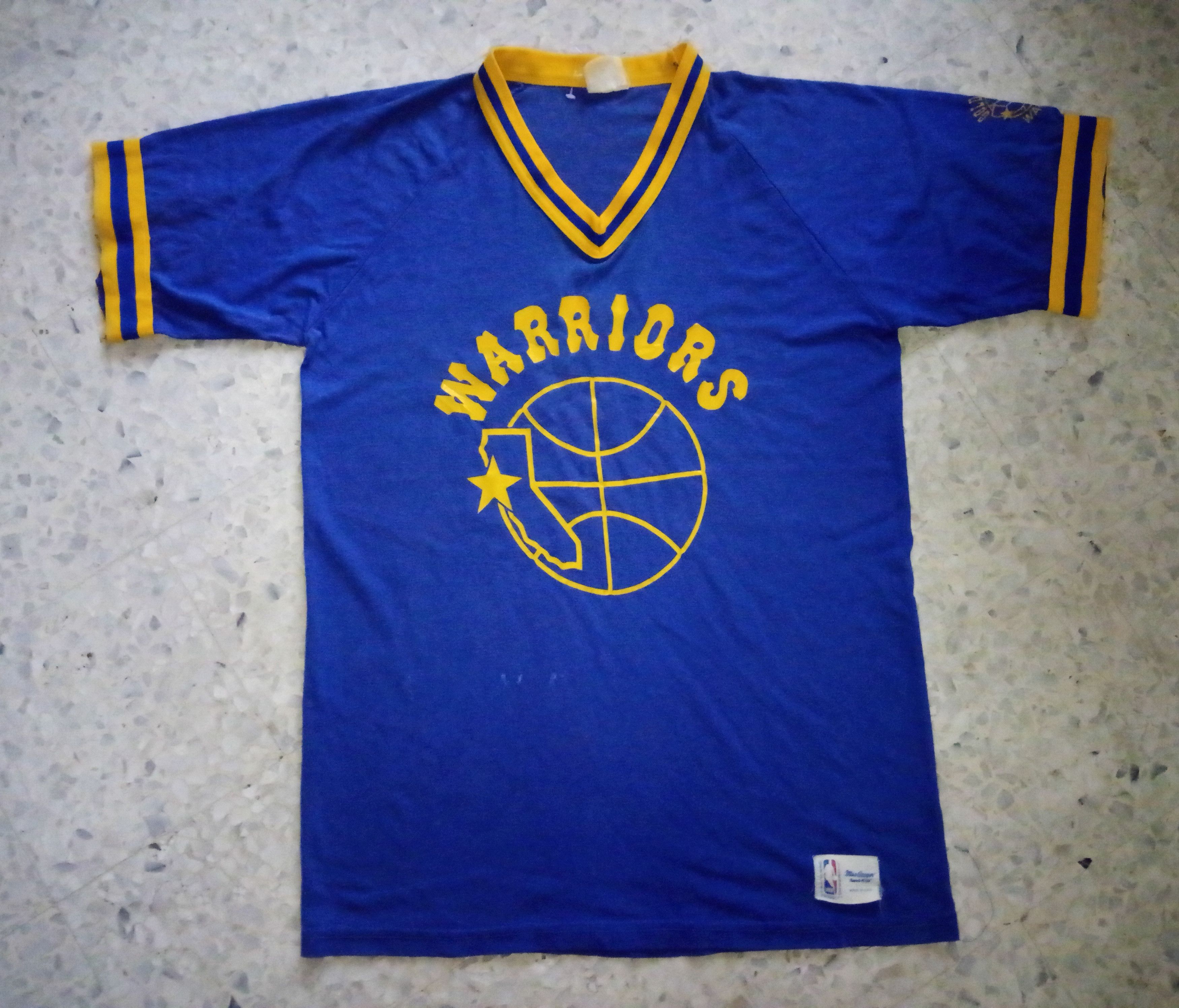 MacGregor × NBA × Vintage Vtg 80s MacGregor Sand Knit NBA Golden State Warriors retro Size US M / EU 48-50 / 2 - 2 Thumbnail