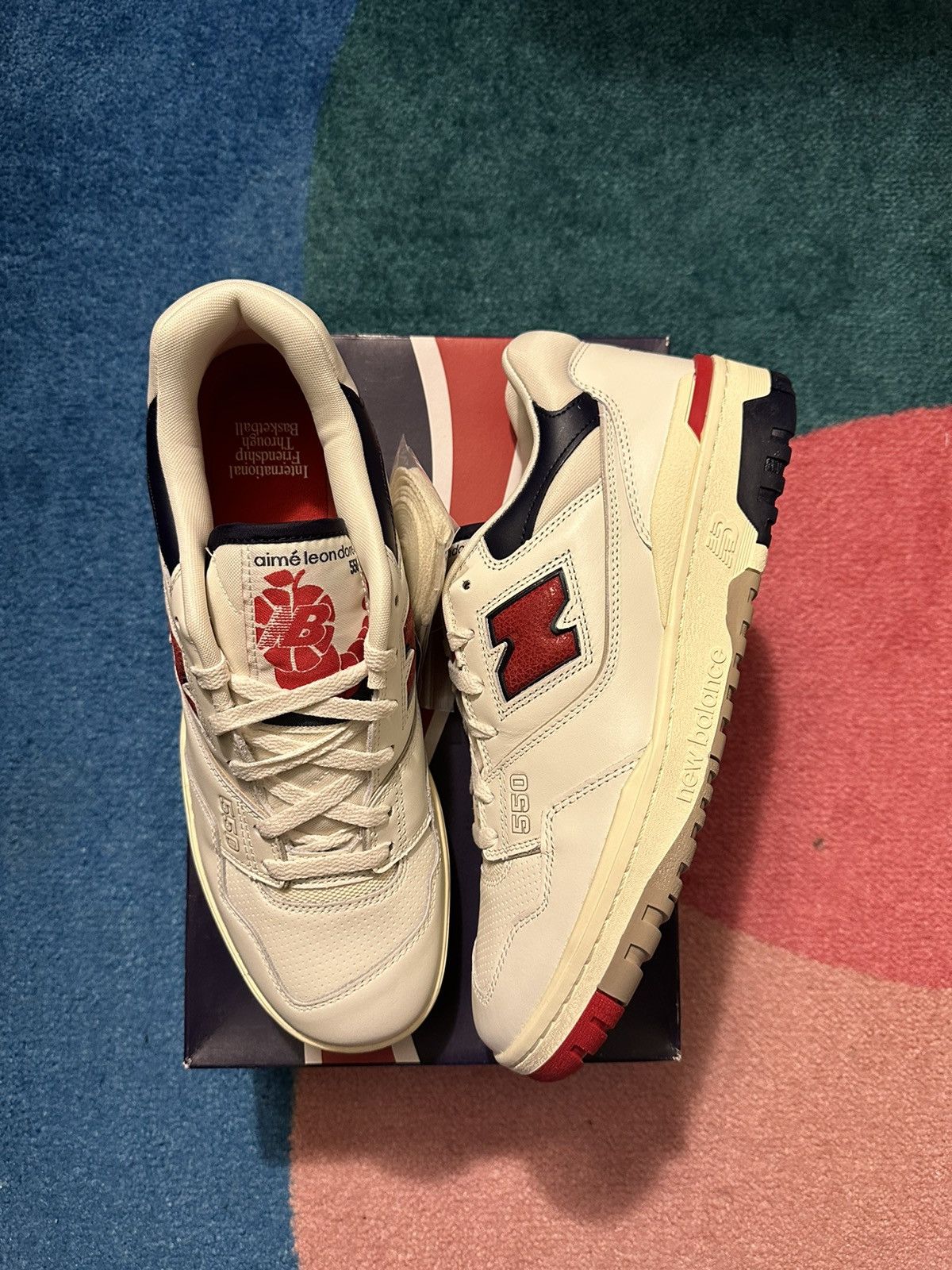 Aime Leon Dore × New Balance Aime Leon Dore New Balance 550 White Navy Red Size US 11.5 / EU 44-45 - 1 Thumbnail