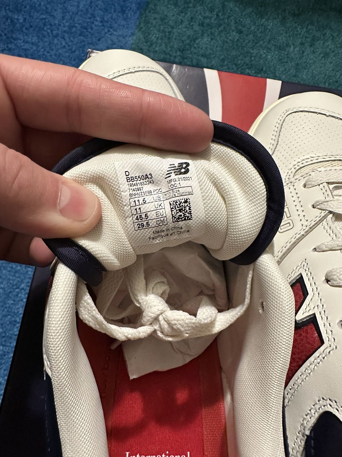 Aime Leon Dore × New Balance Aime Leon Dore New Balance 550 White Navy Red Size US 11.5 / EU 44-45 - 6 Thumbnail