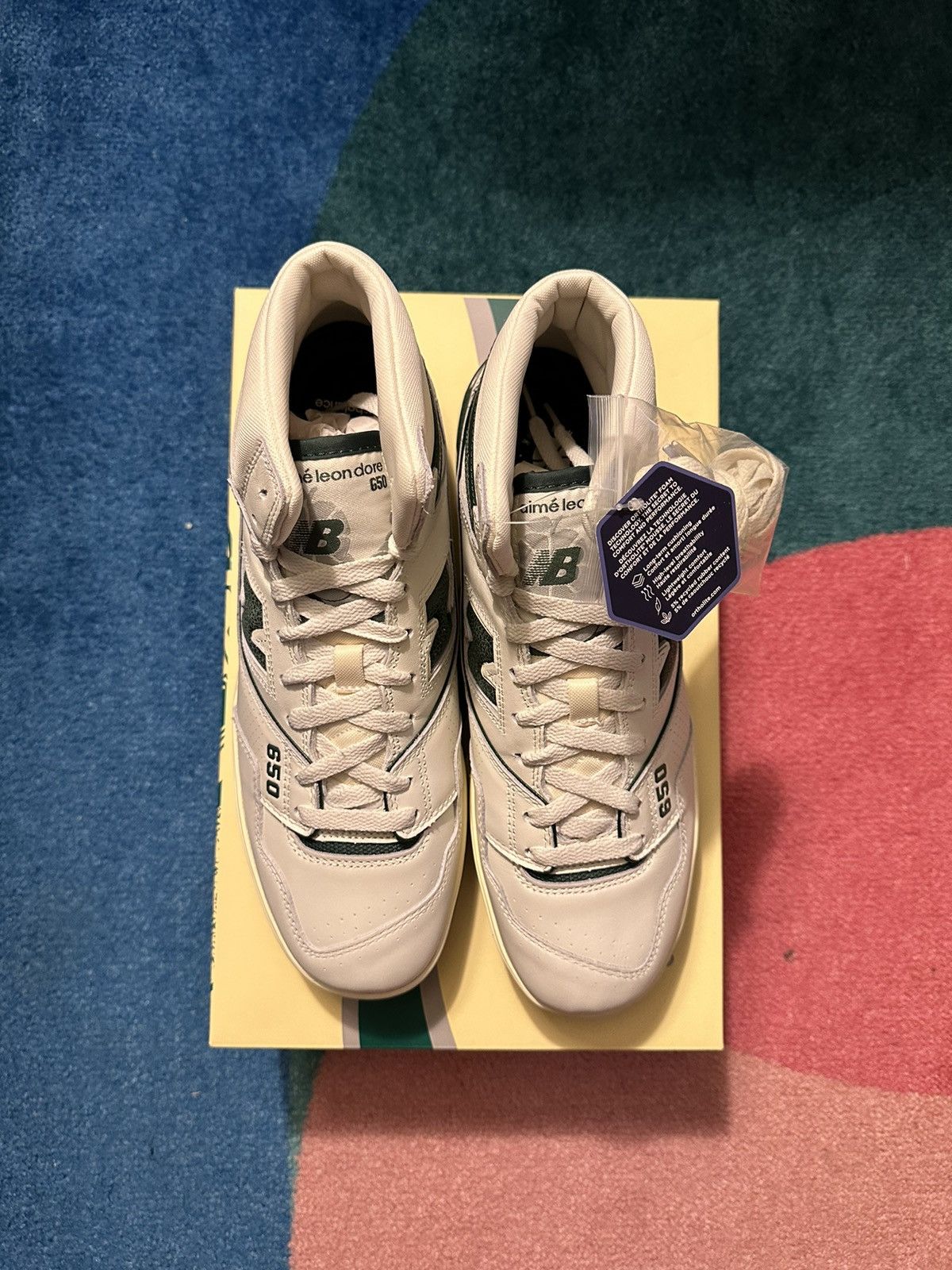 Aime Leon Dore × New Balance Aime Leon Dore New Balance 650 White Green Size US 11.5 / EU 44-45 - 2 Thumbnail