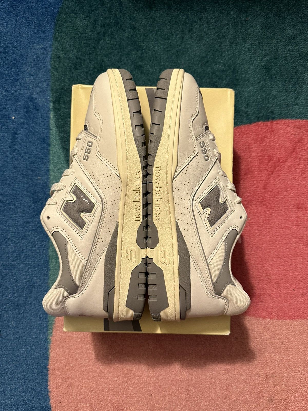 Aime Leon Dore × New Balance Aime Leon Dore New Balance 550 White Grey Size US 11.5 / EU 44-45 - 4 Thumbnail