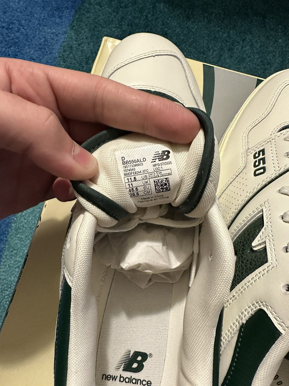 Aime Leon Dore × New Balance Aime Leon Dore New Balance 550 White Green Size US 11.5 / EU 44-45 - 5 Thumbnail