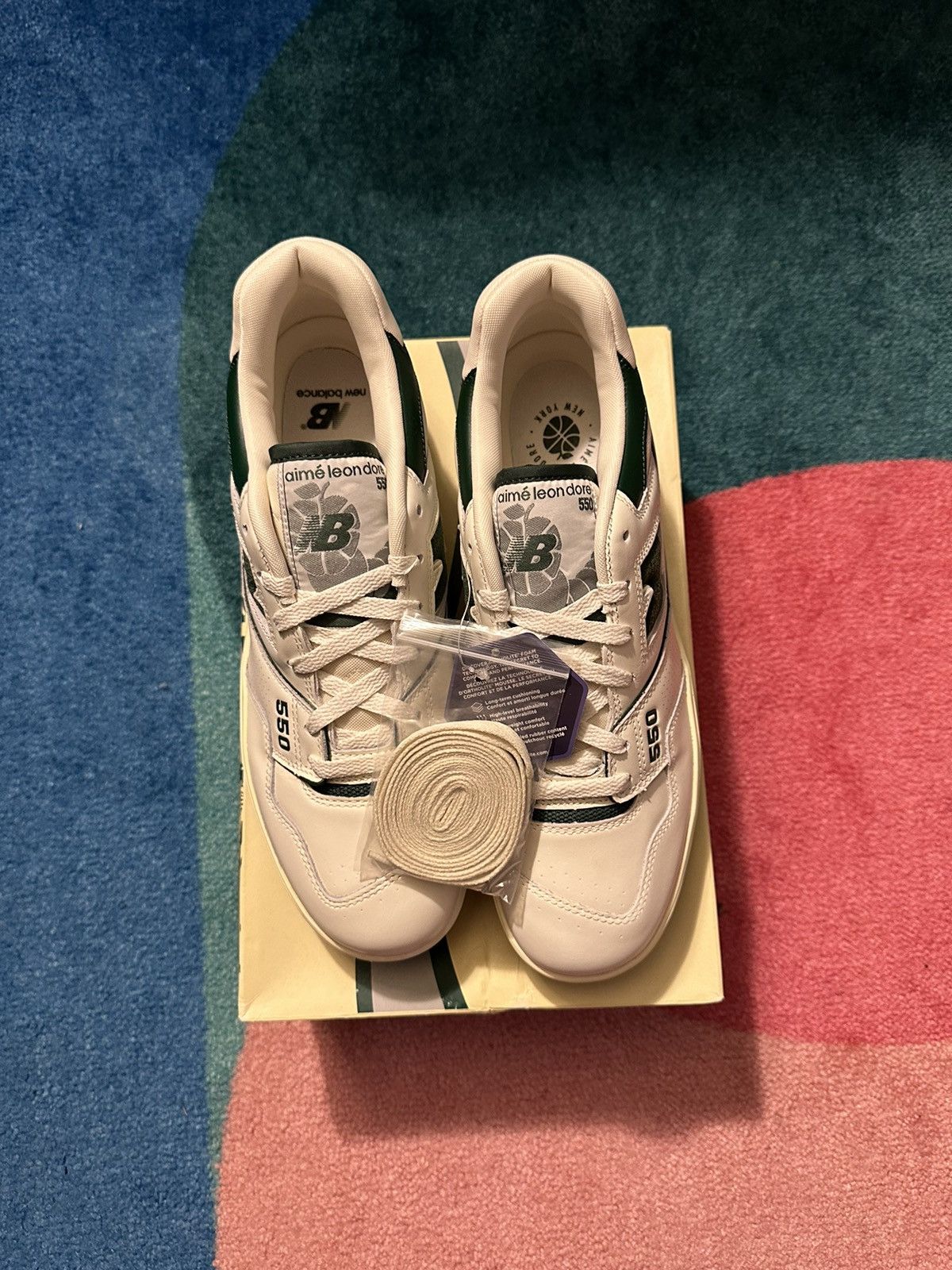Aime Leon Dore × New Balance Aime Leon Dore New Balance 550 White Green Size US 11.5 / EU 44-45 - 2 Thumbnail